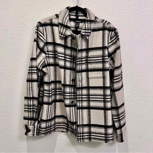 Plaid Wool-Blend Shirt Jacket